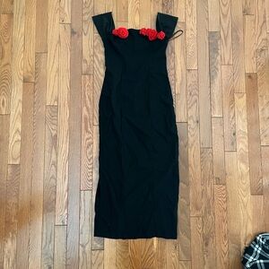 Black Rose Petal Dress Shein Women Size S